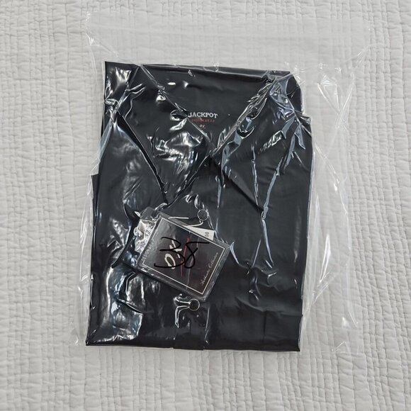Jackpot Linen Shirt Men's Size Large Ink Black Short Sleeve Button Up NWT Resort - Picture 14 of 14